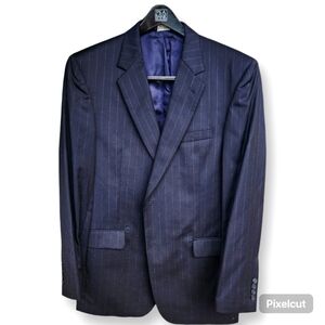 NWT Jos. A. Bank Wool 2-Button Suit Jacket/Sport Coat/Blazer Navy Pinstripe 43L